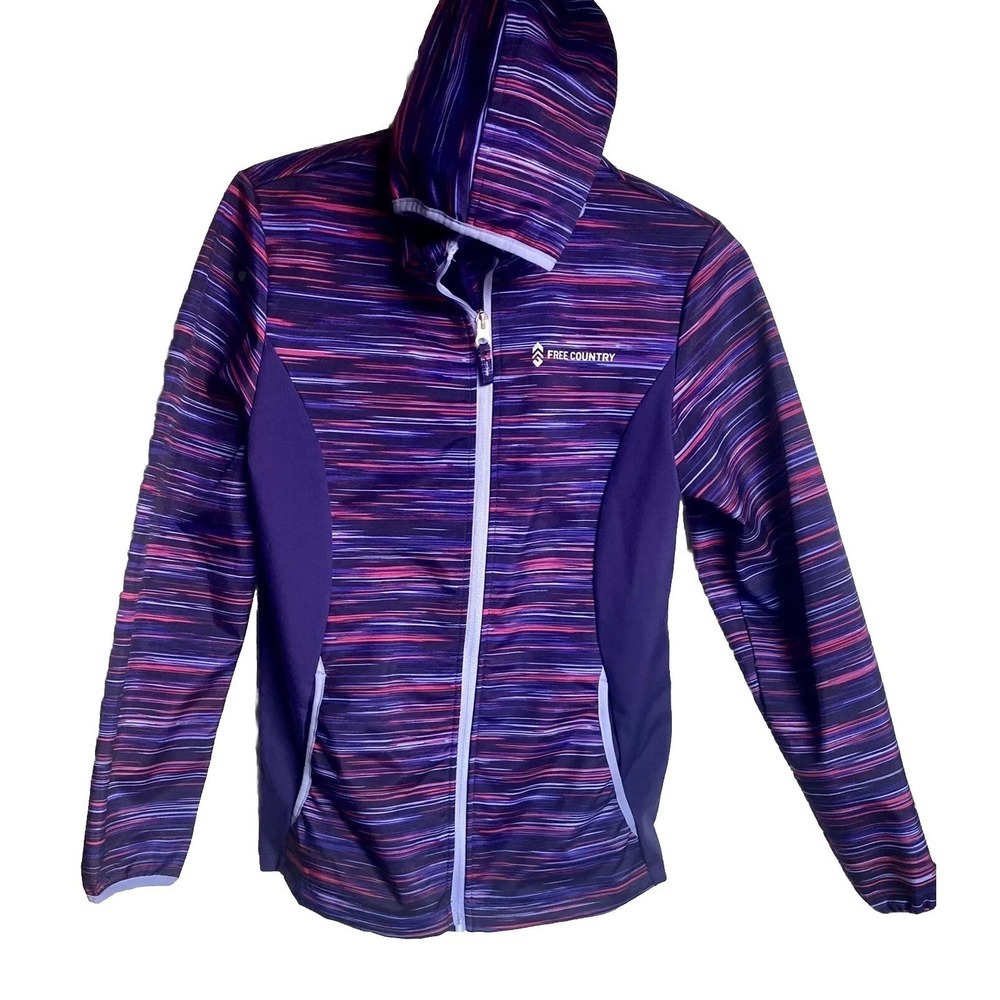 Girls XXL FULL Zip  HOODIE  Free Country purple Pink Multicolor LS colorful